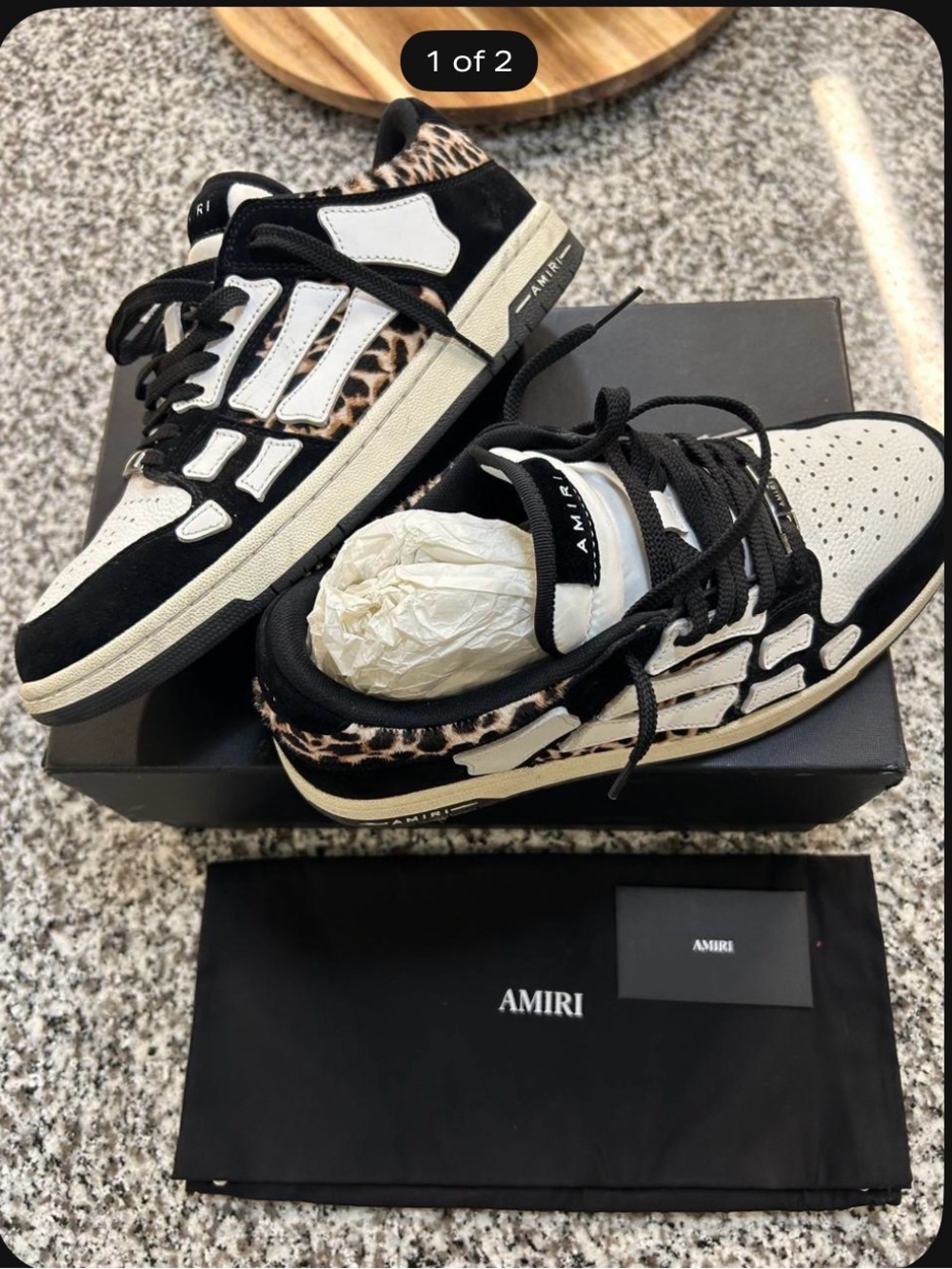 Amiri skeleton leapord sneaker a